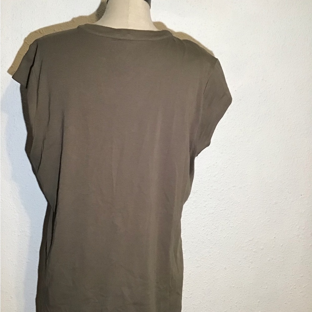 Calvin Klein army green short sleeve blouse size XL - Picture 2 of 7